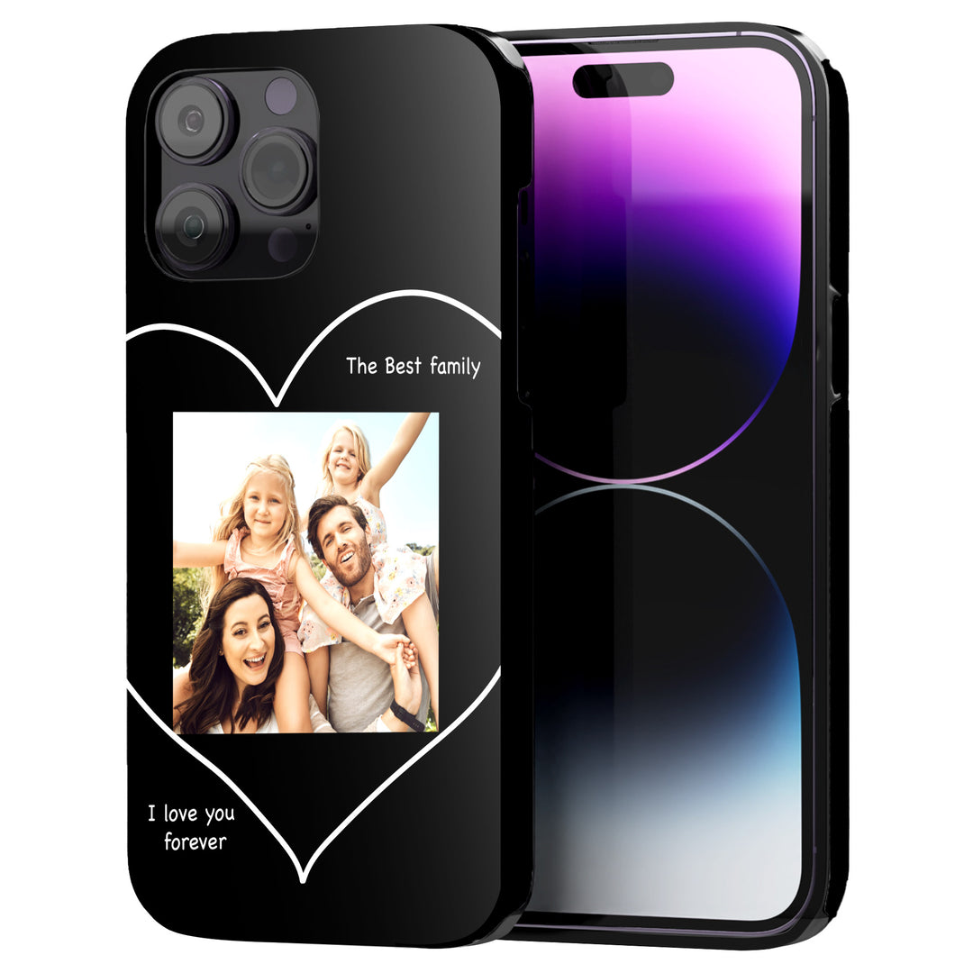Personalized Heart Modern Photo iPhone Case With Text