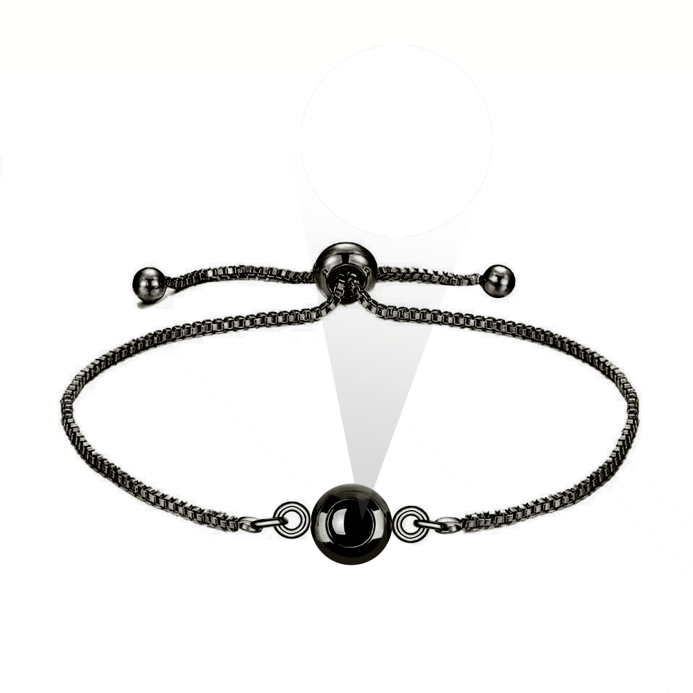 Personalized Adjustable Round Medium Thin Chain Projection Bracelet