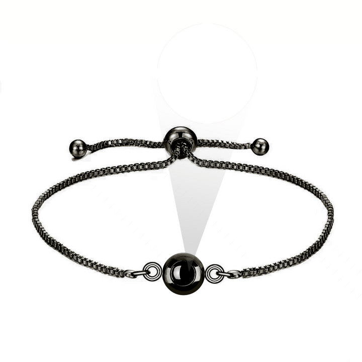 Personalized Adjustable Round Medium Thin Chain Projection Bracelet