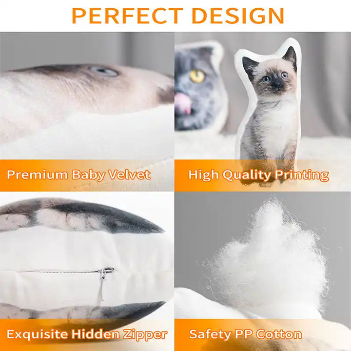Personalized Pet Pillow Shaped Looks Like Your Dog Cat Picture