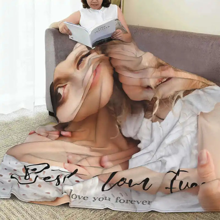 Best Mom Ever Personalized Photos Text  Flannel Blankets