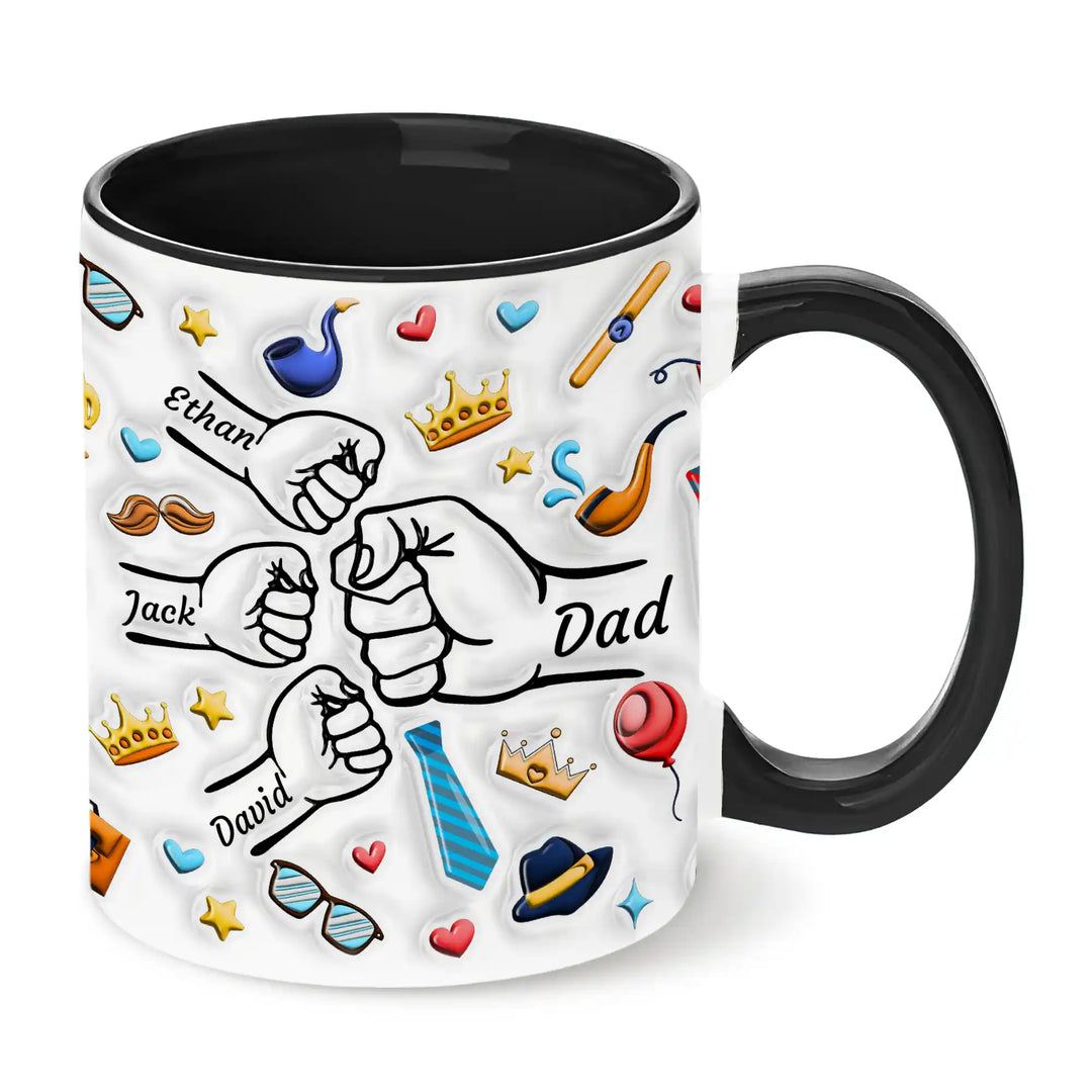 Easycosy Personalized Name Coffee Mug Fist Bump Design