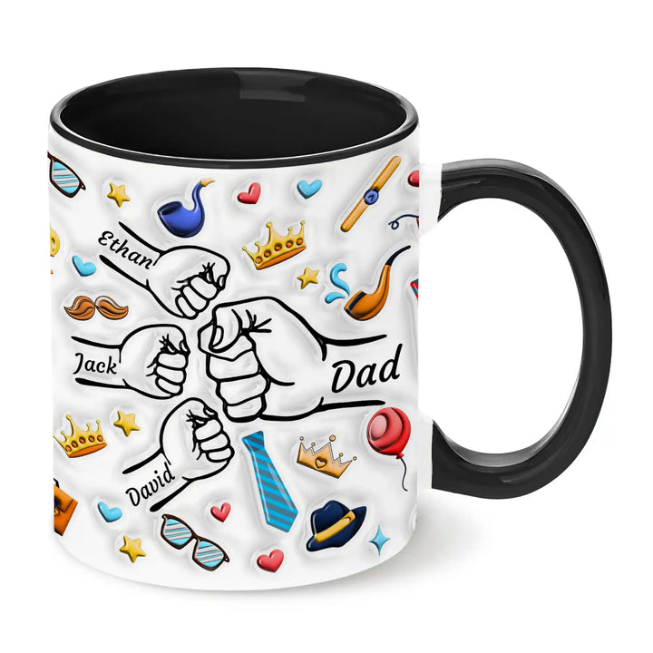 Easycosy Personalized Name Coffee Mug Fist Bump Design