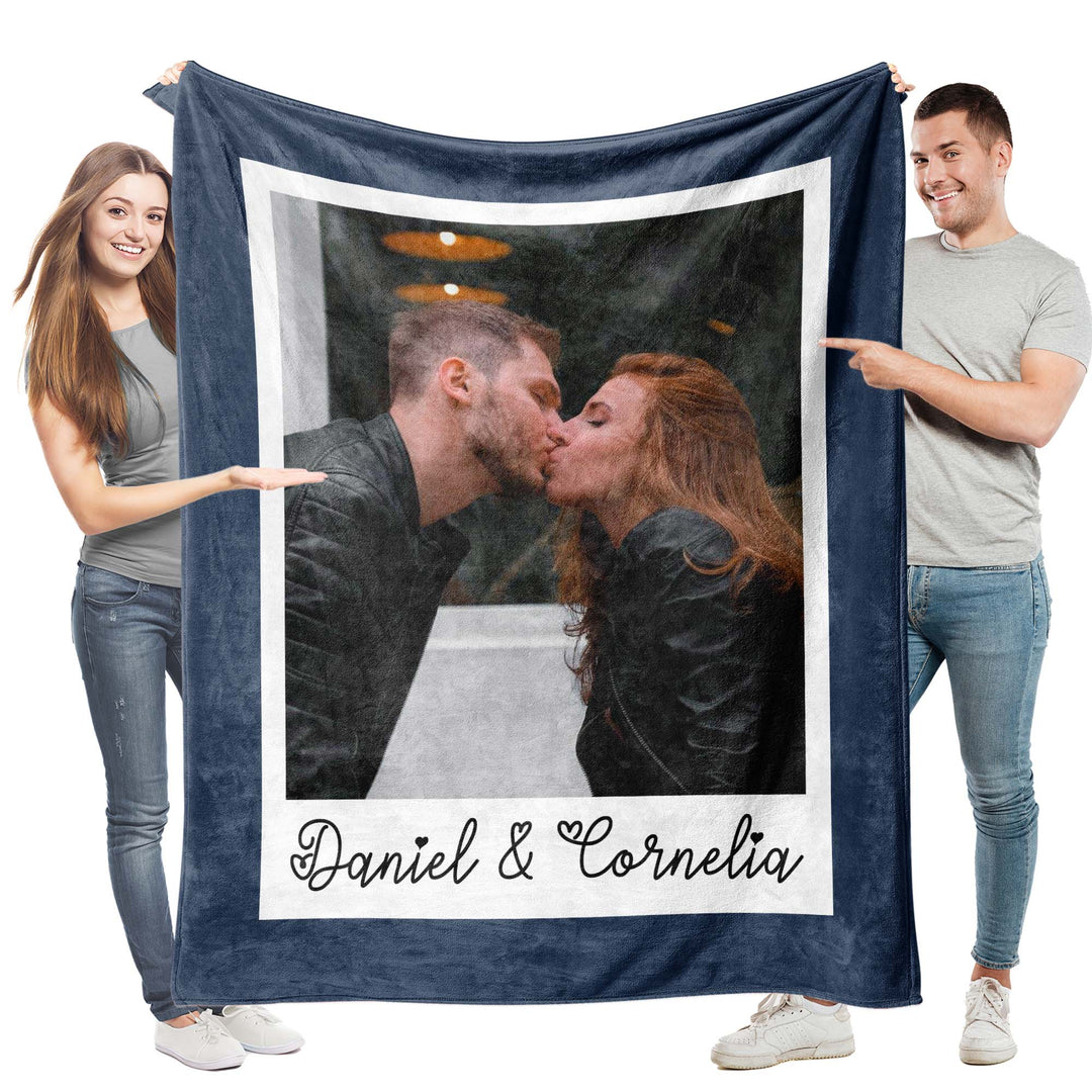 Custom Photo Text  Flannel Blankets
