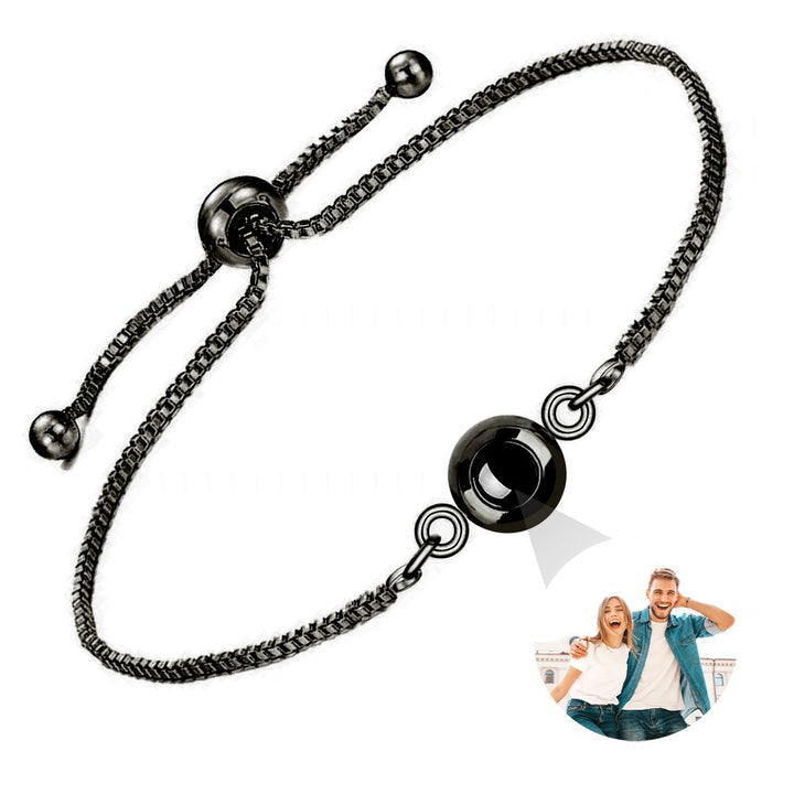 Personalized Adjustable Round Medium Thin Chain Projection Bracelet
