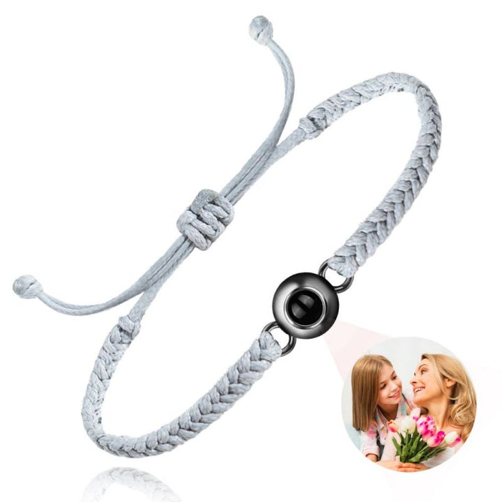 Customized Personalized Photo Braid Bracelet With Wide Brim
