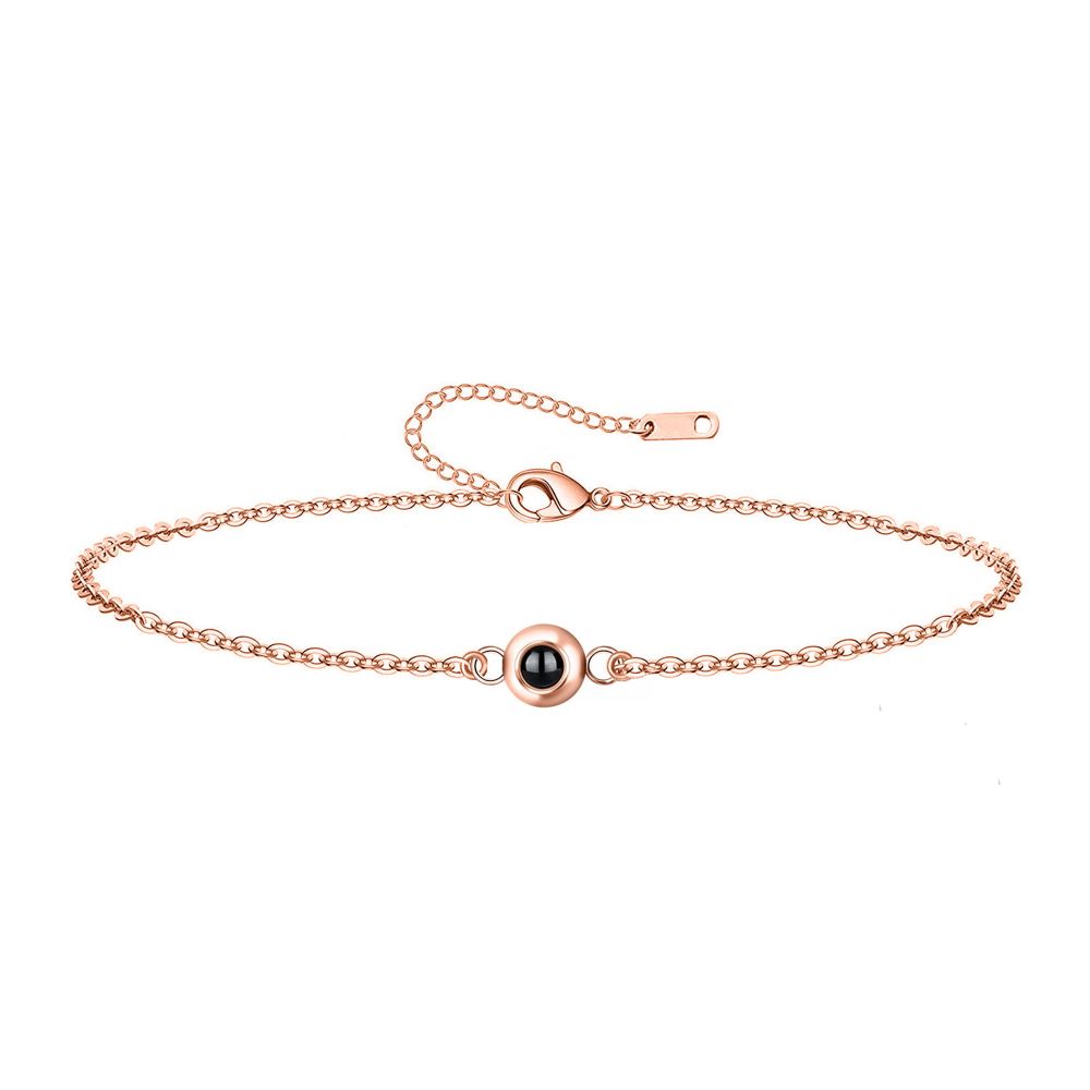 Personalized Adjustable Round Thin Chain Projection Bracelet