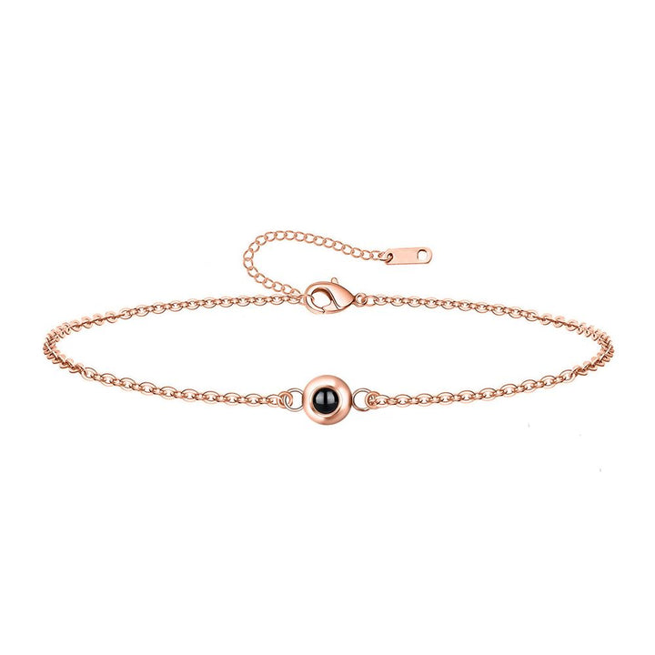 Personalized Adjustable Round Thin Chain Projection Bracelet