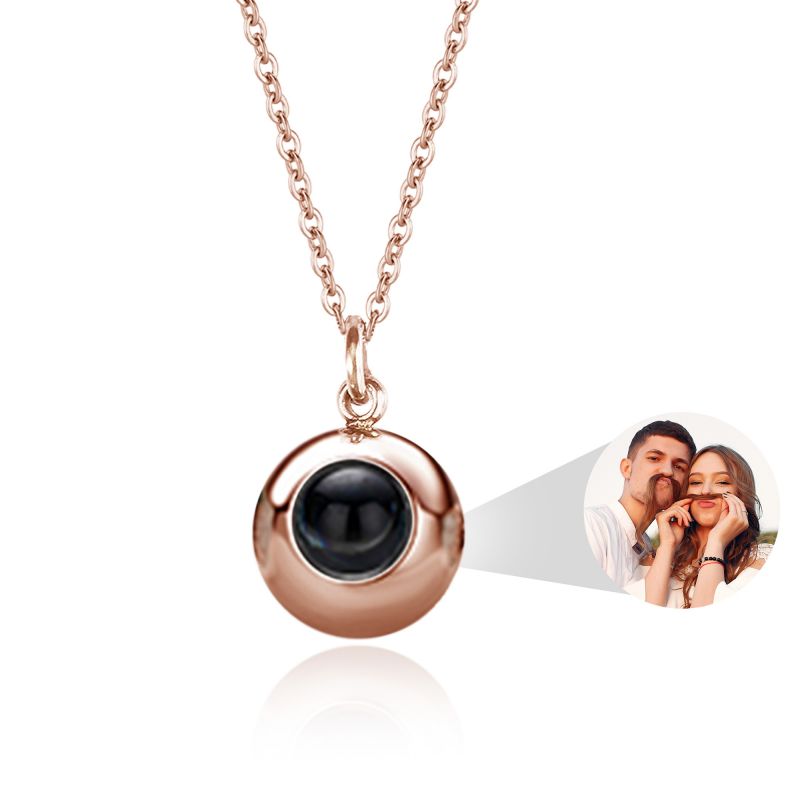 Easycosy Personalized Circle Of Love With Wide Brim Projection Necklace