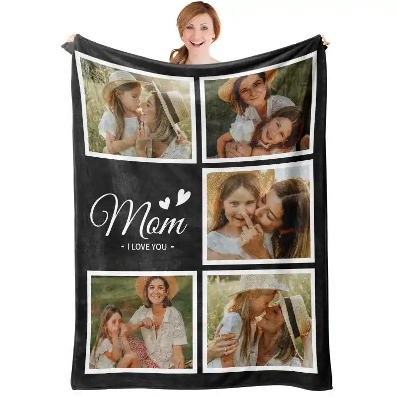 Easycosy Custom Photo Collage Blankets for Mothers Day Gifts