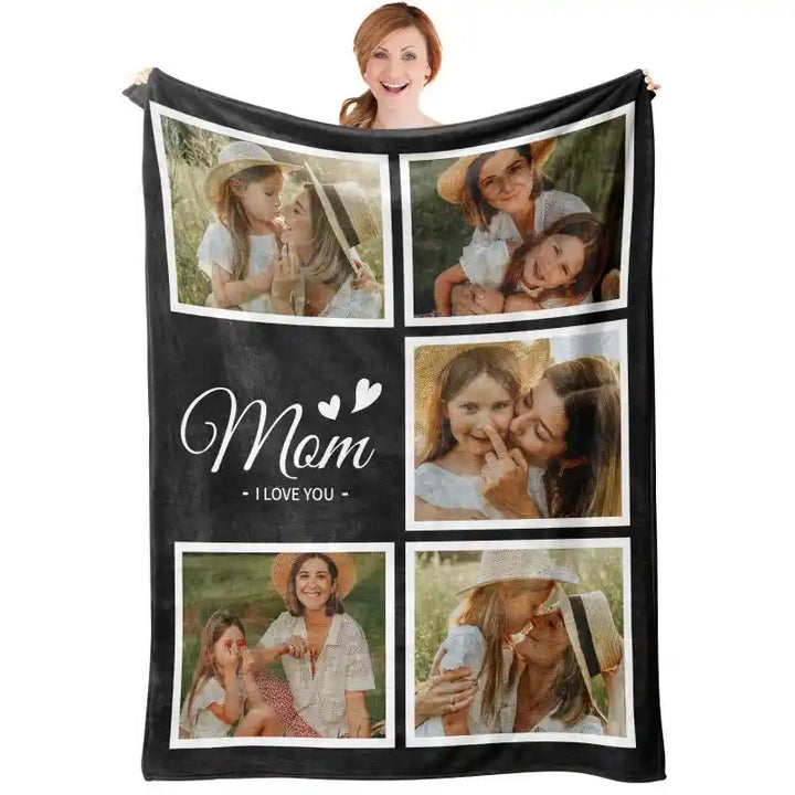 Easycosy Custom Photo Collage Blankets for Mothers Day Gifts