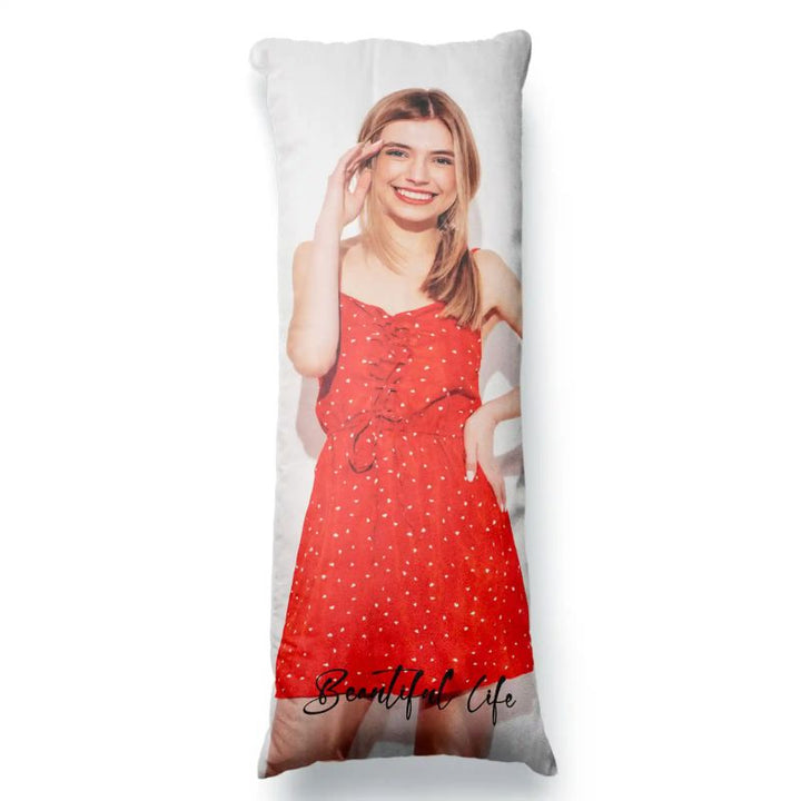 Custom Photo Long Body Throw Velvet  Pillow Cover With Text