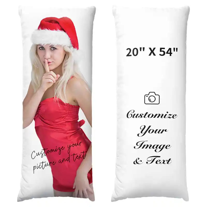 Custom Photo Long Body Pillow Throw Pillow With Cover Text