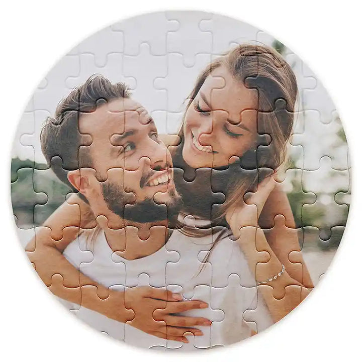 Custom Photo Round Shaped Puzzle Gifts 42 Pieces