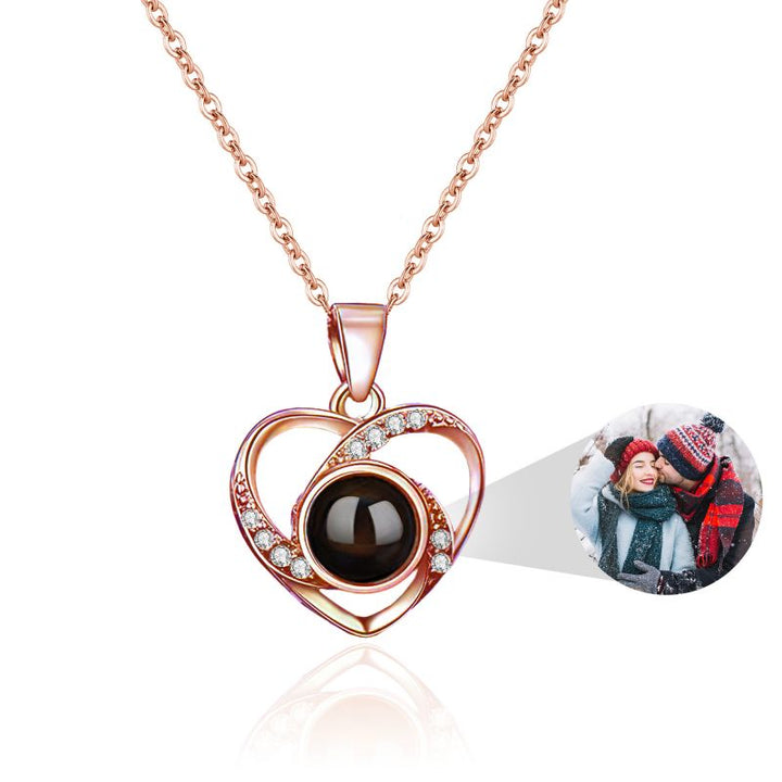 Easycosy Personalized Infinite Love With Diamond Projection Necklace