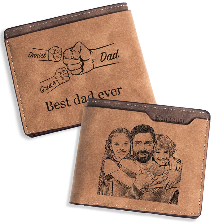 Easycosy Personalized Photo Wallet Engraved with Text（Made in USA）