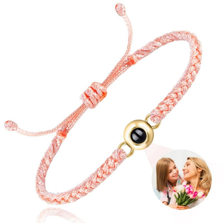 Customized Personalized Photo Braid Bracelet With Wide Brim