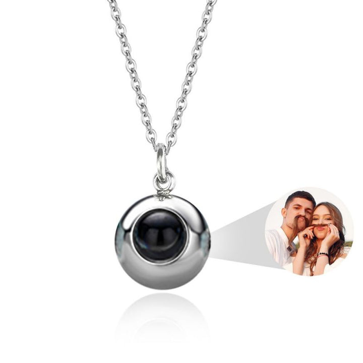 Easycosy Personalized Circle Of Love With Wide Brim Projection Necklace