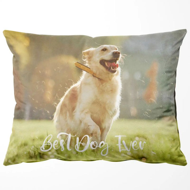 Custom Photo Two-Sides Velvet Rectangle Pillow Cover With Text