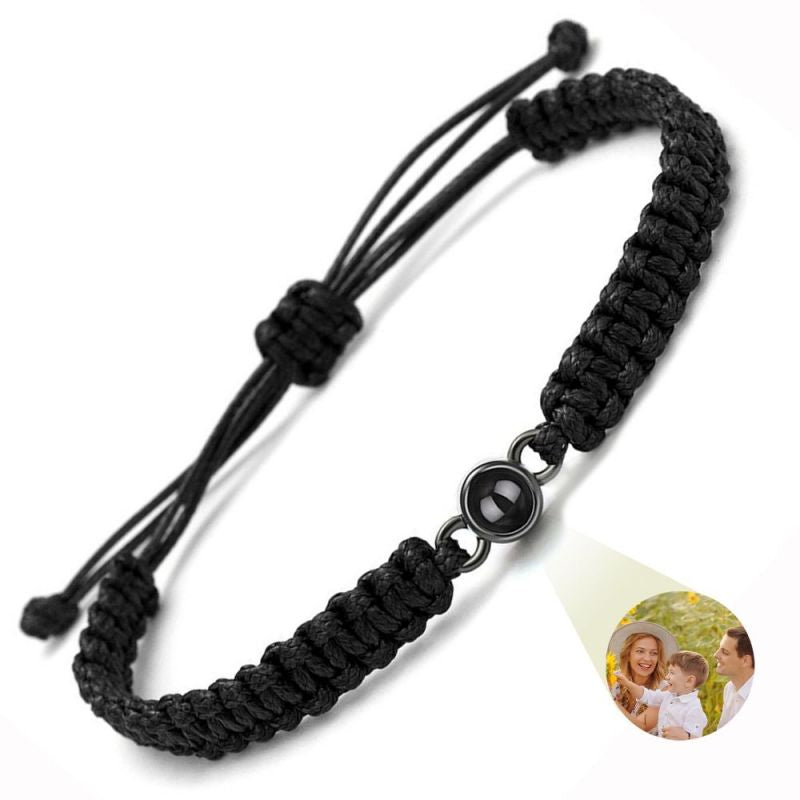 Customized Personalized Photo Bracelet With Thick Rope
