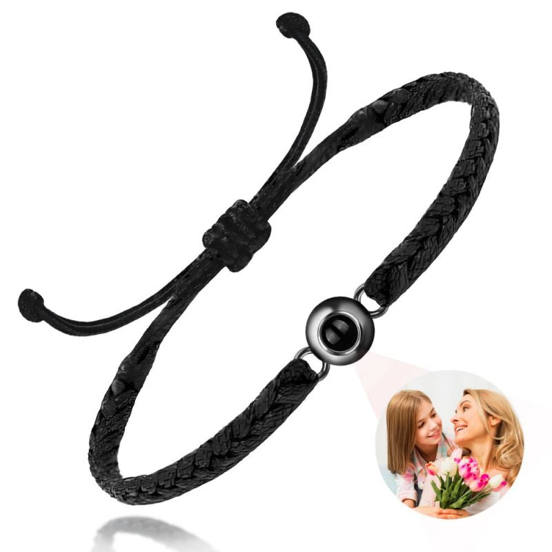 Customized Personalized Photo Braid Bracelet With Wide Brim