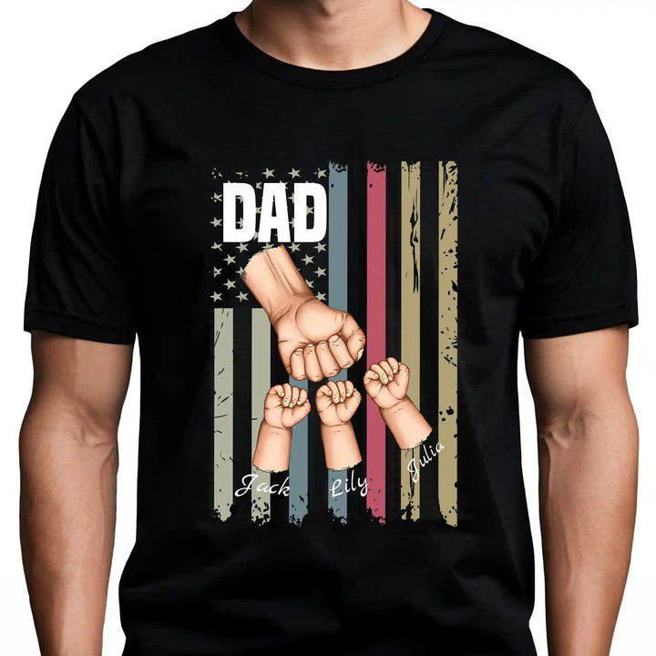 Easycosy Father's Day Shirt for Dad Personalized Papa T-Shirt（Made in USA）