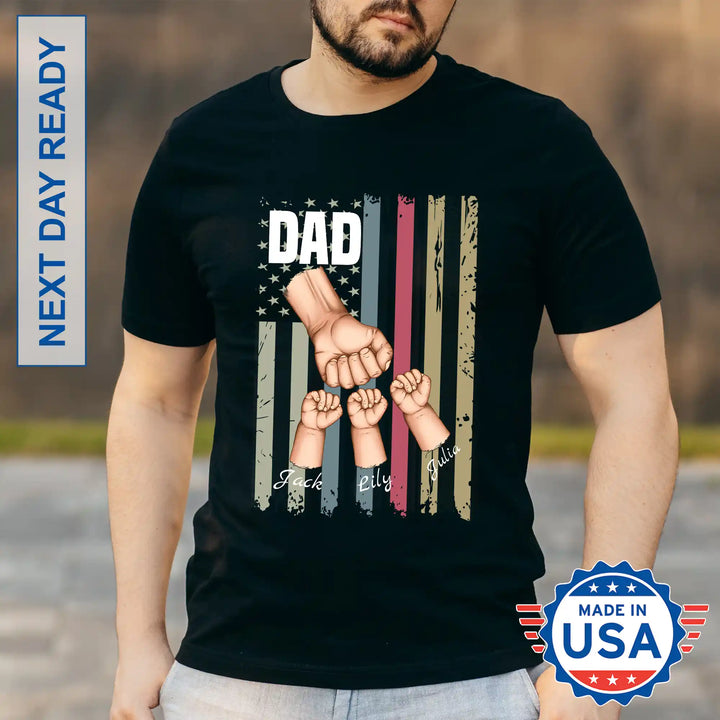 Easycosy Father's Day Shirt for Dad Personalized Papa T-Shirt（Made in USA）