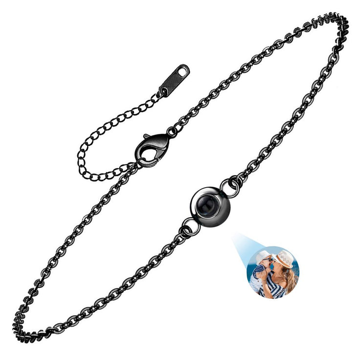 Personalized Adjustable Round Thin Chain Projection Bracelet