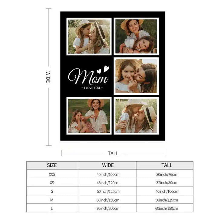 Easycosy Custom Photo Collage Blankets for Mothers Day Gifts