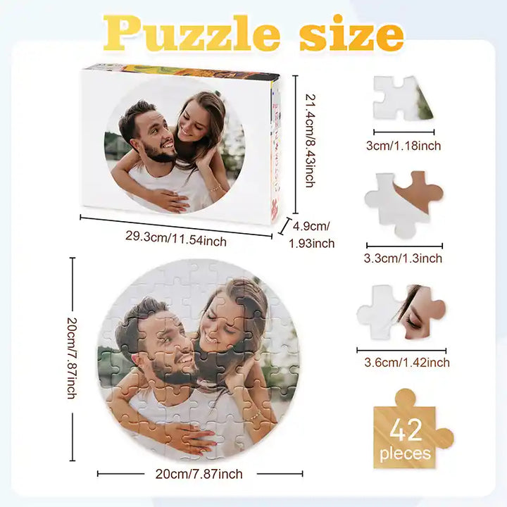 Custom Photo Round Shaped Puzzle Gifts 42 Pieces