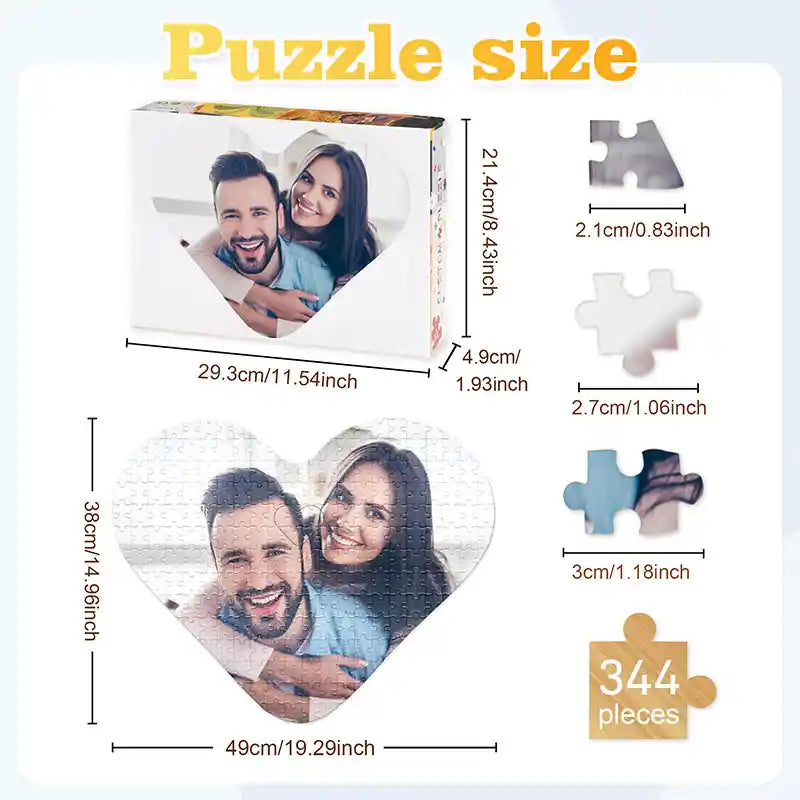 Custom Photo Heart Shaped Puzzle Gifts 344 Pieces