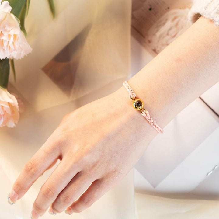 Customized Personalized Photo Braid Bracelet With Wide Brim