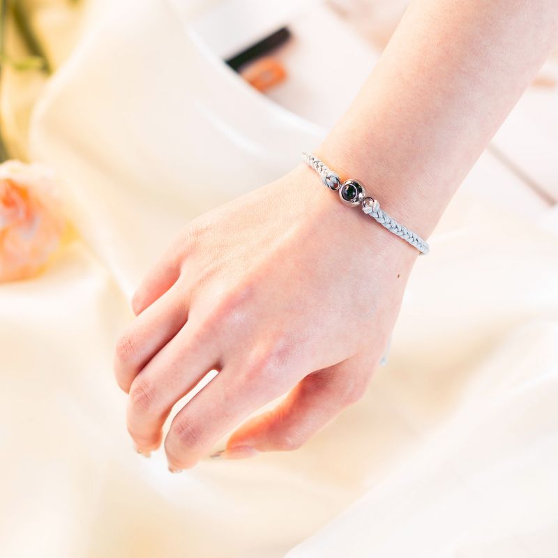 Customized Personalized Photo Braid Bracelet With Wide Brim