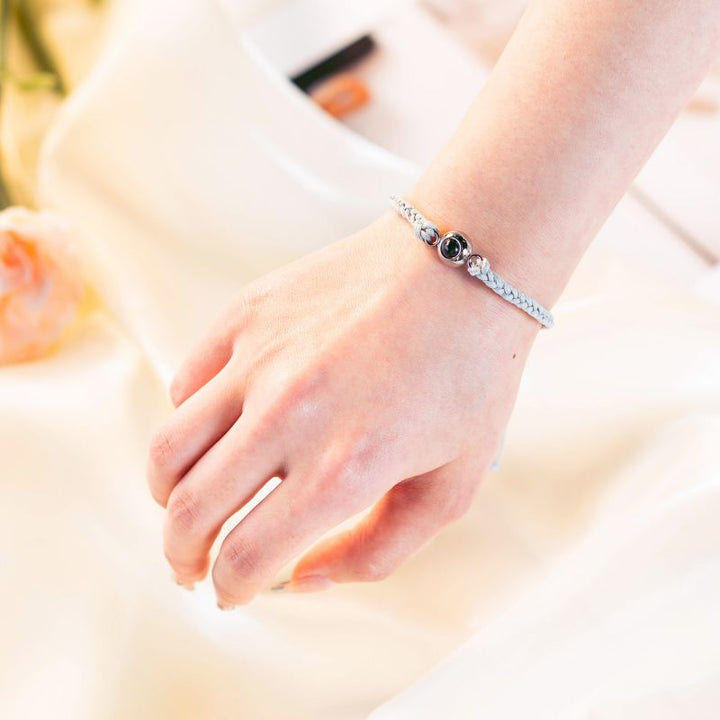 Customized Personalized Photo Braid Bracelet With Wide Brim