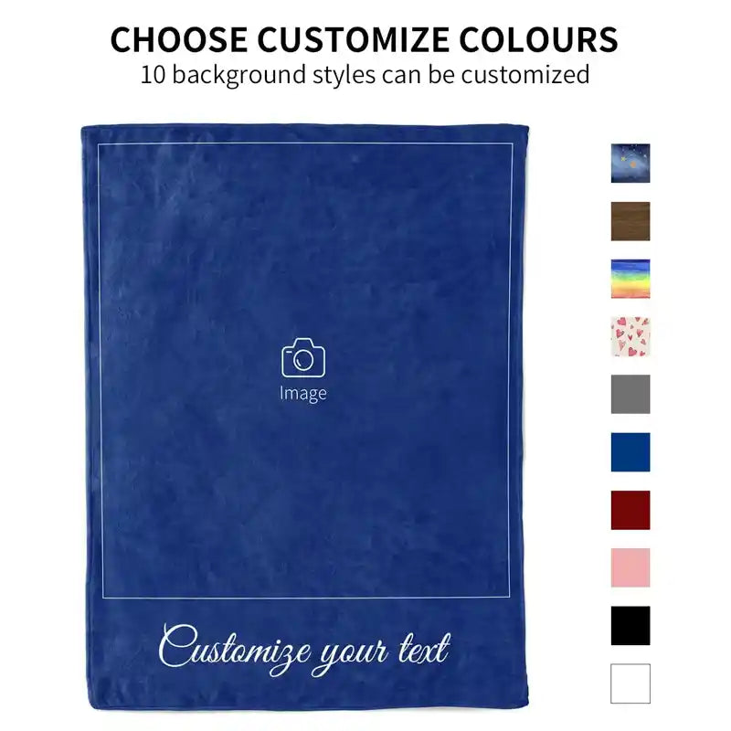 Custom Modern Family Photos Text  Flannel Blankets