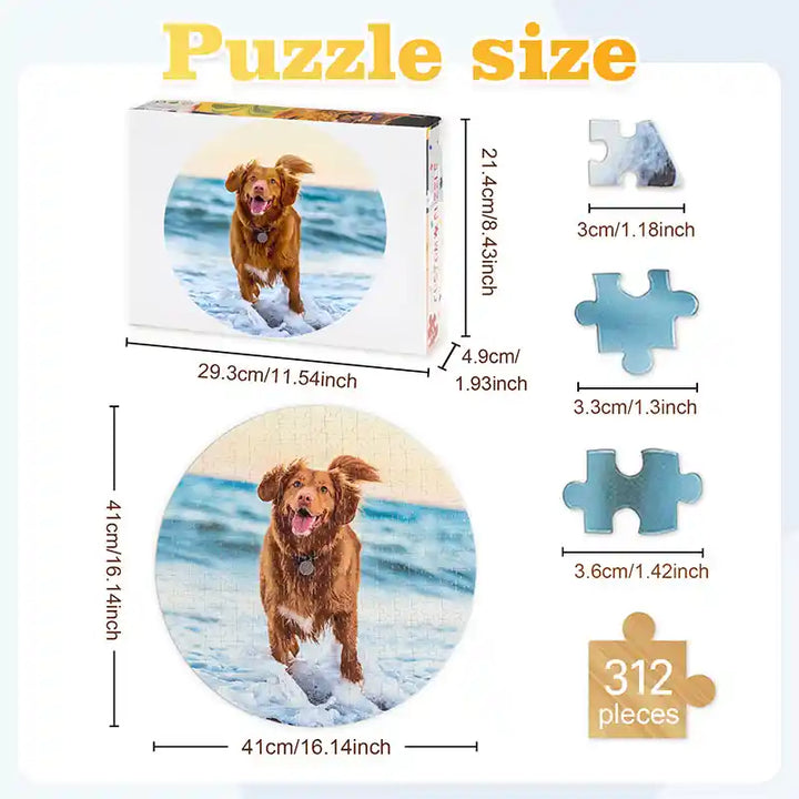 Custom Photo Round Shaped Puzzle Gifts 312 Pieces