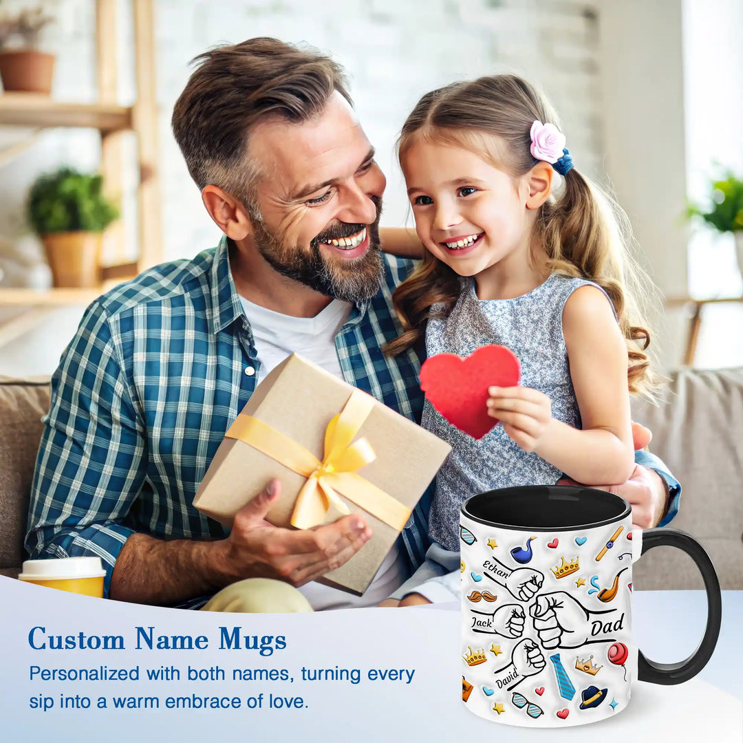 Easycosy Personalized Name Coffee Mug Fist Bump Design