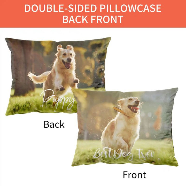 Custom Photo Two-Sides Velvet Rectangle Pillow Cover With Text