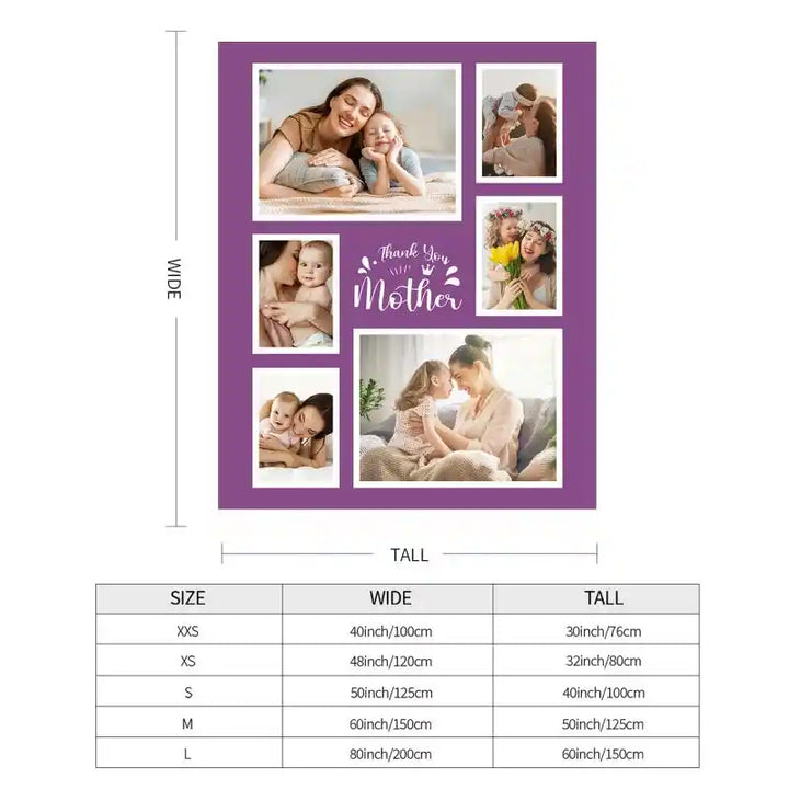 Mother's Day Personalized Photos  Collage Flannel Blankets With Text