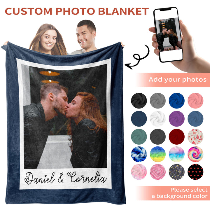 Custom Photo Text  Flannel Blankets