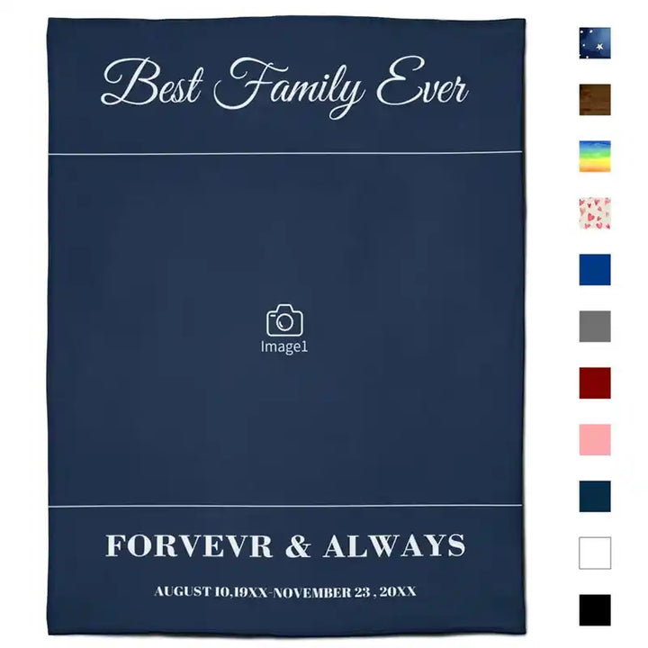 Best Family Ever Custom Photos Text  Flannel Blankets