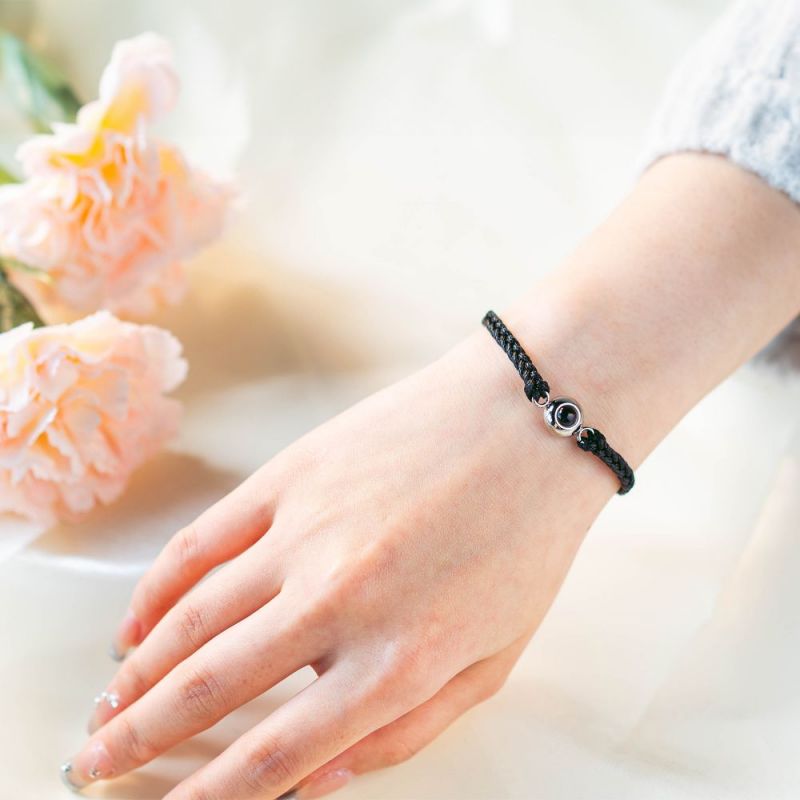 Customized Personalized Photo Braid Bracelet With Wide Brim