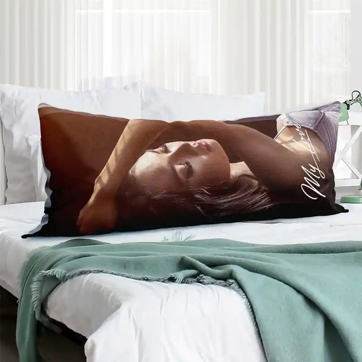 Custom Photo Long Body Pillow Throw Pillow With Cover Text