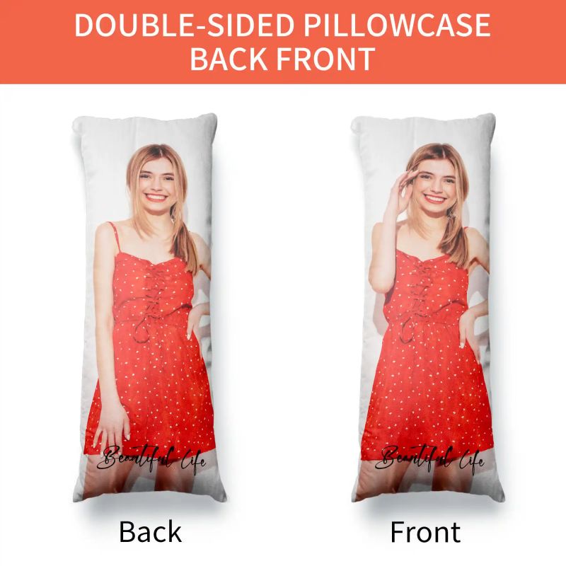 Custom Photo Long Body Throw Velvet  Pillow Cover With Text