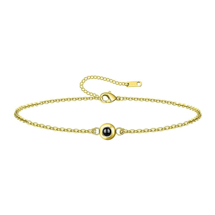 Personalized Adjustable Round Thin Chain Projection Bracelet