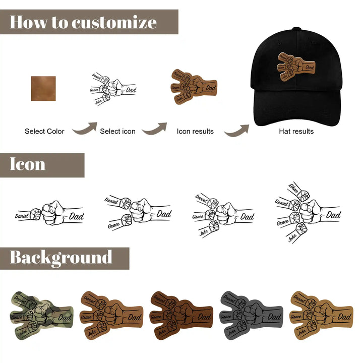 Easycosy Custom Baseball Cap with Leather Patch（Made in USA）
