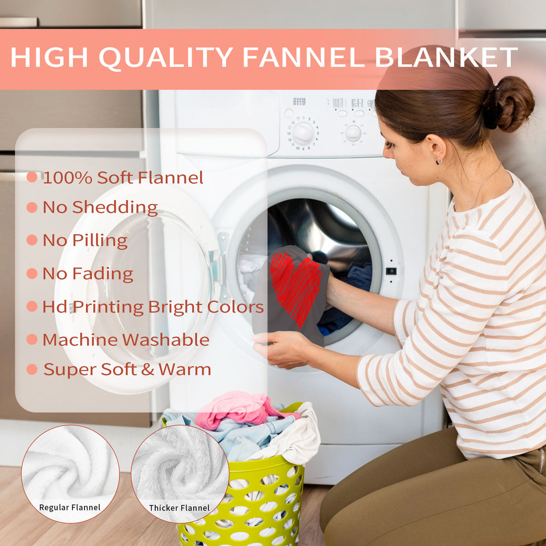 Custom 10-Photo Collage Flannel Blanket With Text