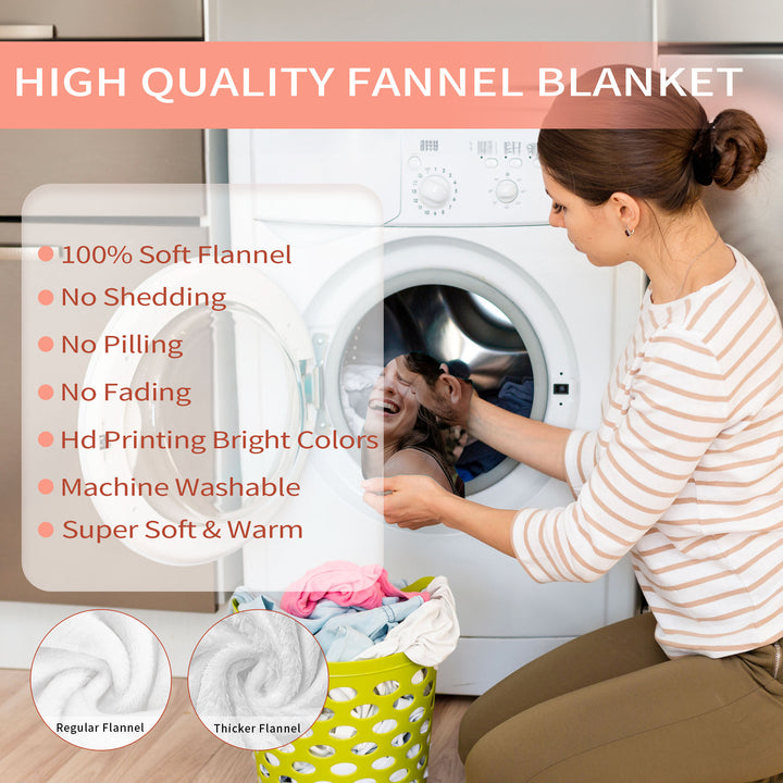 Custom 7-Photo Collage Flannel Blanket With Text