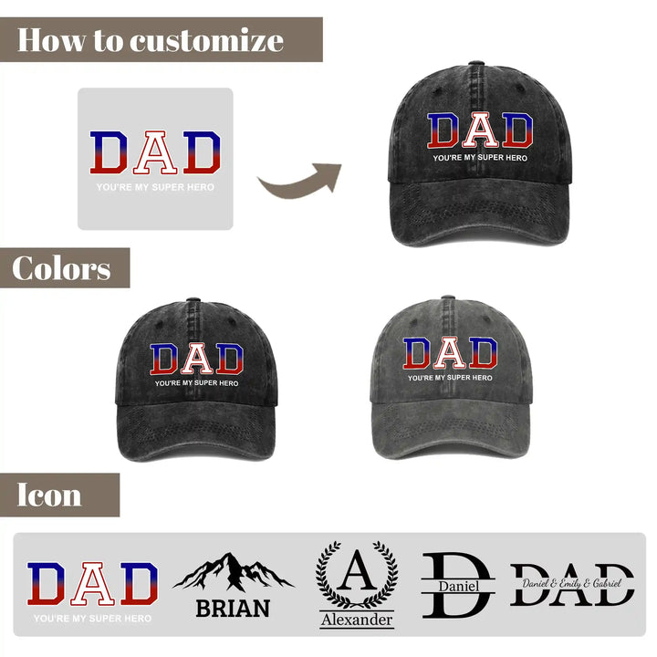 Easycosy Custom Baseball Cap Men Gifts for Dad（Made in USA）