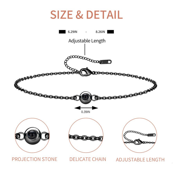 Personalized Adjustable Round Thin Chain Projection Bracelet